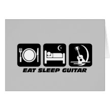 Eat sleep guitar greeting cards