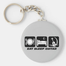Eat sleep guitar key chain