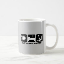 Eat sleep guitar mugs