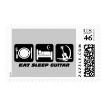 Eat sleep guitar postage stamps