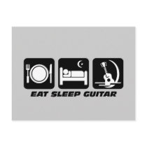Eat sleep guitar post cards