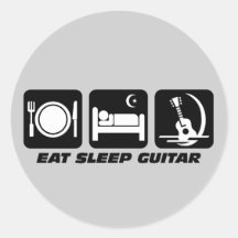 Eat sleep guitar stickers