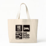 Eat Sleep Guns - Black Canvas Bags
