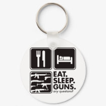 Eat Sleep Guns - Black keychains