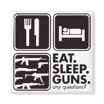 Eat Sleep Guns - Black magnets