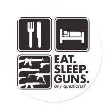 Eat Sleep Guns - Black stickers by visualnewbie Eat Sleep Guns - Black stickers