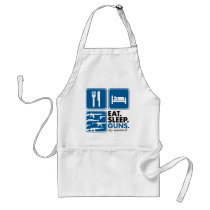 Eat Sleep Guns - Blue aprons by visualnewbie Eat Sleep Guns - Blue aprons