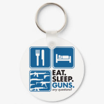 Eat Sleep Guns - Blue keychains
