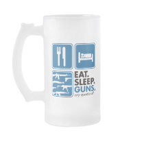 Eat Sleep Guns - Blue mugs by visualnewbie Eat Sleep Guns - Blue mugs