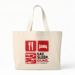 Eat Sleep Guns - Red Tote Bags