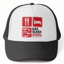 Eat Sleep Guns - Red hats by visualnewbie Eat Sleep Guns - Red hats