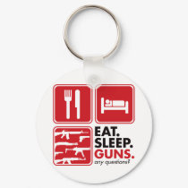 Eat Sleep Guns - Red keychains
