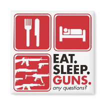 Eat Sleep Guns - Red magnets