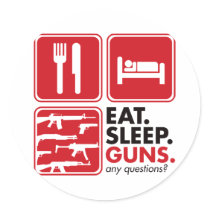 Eat Sleep Guns - Red stickers by visualnewbie Eat Sleep Guns - Red stickers