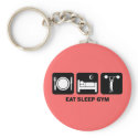 eat sleep gym keychains