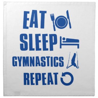 Eat sleep gymnastics printed napkin 