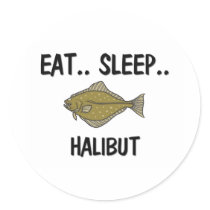 Eat Sleep HALIBUT stickers by foodshirts Eat Sleep HALIBUT stickers