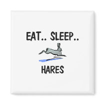 Eat Sleep HARES magnets by AnimalShirts Eat Sleep HARES magnets