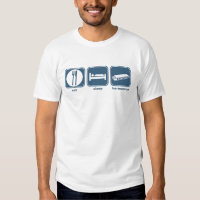 eat sleep harmonica tee shirts