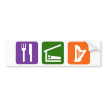 Eat Sleep Harp Bumper Sticker