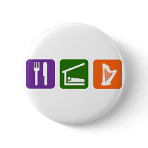 Eat Sleep Harp Pinback Buttons