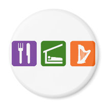 Eat Sleep Harp Fridge Magnets