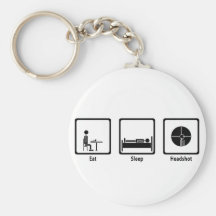 Eat, Sleep, Headshot - FPS Gamer Key Chain