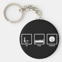 Eat, Sleep, Headshot - FPS Gamer Key Chains