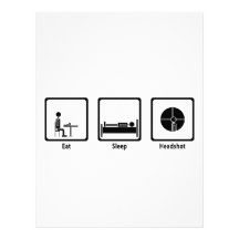 Eat, Sleep, Headshot - FPS Gamer Letterhead Template