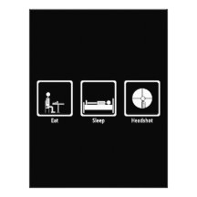 Eat, Sleep, Headshot - FPS Gamer Letterhead Design