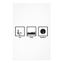 Eat, Sleep, Headshot - FPS Gamer Stationery Design