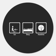 Eat, Sleep, Headshot - FPS Gamer Sticker
