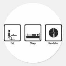 Eat, Sleep, Headshot - FPS Gamer Sticker