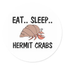 Eat Sleep HERMIT CRABS stickers