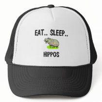 Eat Sleep HIPPOS hats by AnimalShirts Eat Sleep HIPPOS hats