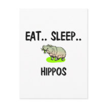 Eat Sleep HIPPOS postcards