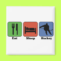 Eat Sleep Hockey magnet by sports_tshirts Eat Sleep Hockey magnet