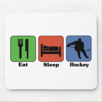Eat Sleep Hockey mousepads by sports_tshirts Eat Sleep Hockey mousepads