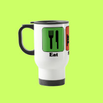 Eat Sleep Hockey travel mug by sports_tshirts Eat Sleep Hockey travel mug