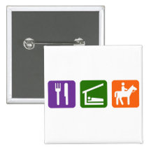 Eat Sleep Horseback Riding Buttons