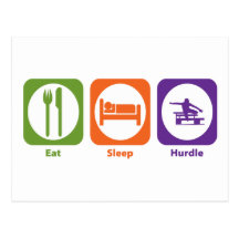 Eat Sleep Hurdle Postcard