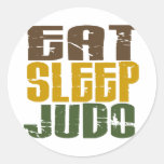 Eat Sleep Judo 1 Round Stickers