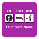 Eat Sleep Jump Cheerleader Square Stickers Stickers