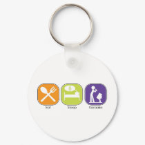 Eat Sleep Karaoke keychains