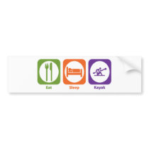 Eat Sleep Kayak bumper stickers
