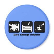 eat sleep kayak fridge magnet