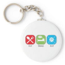 Eat Sleep Knit Key Chain