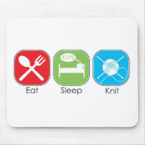 Eat Sleep Knit mousepads by mariabellimages Eat Sleep Knit mousepads