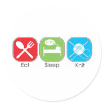 Eat Sleep Knit stickers by mariabellimages Eat Sleep Knit stickers