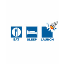 Eat Sleep Launch t-shirts